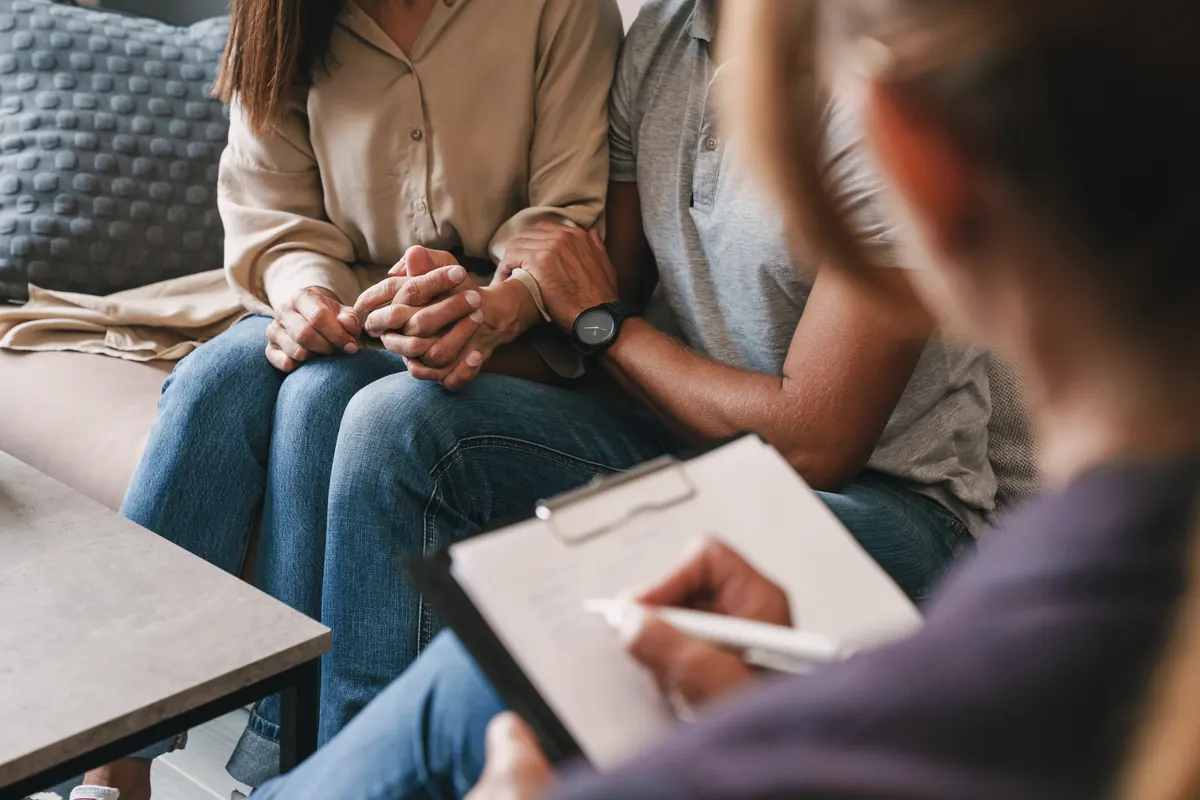 Couple meeting with a counselor